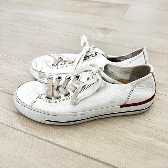 Paul Green Carly Low Top Leather Sneaker US Size 7.5 | Lace Up Shoes White